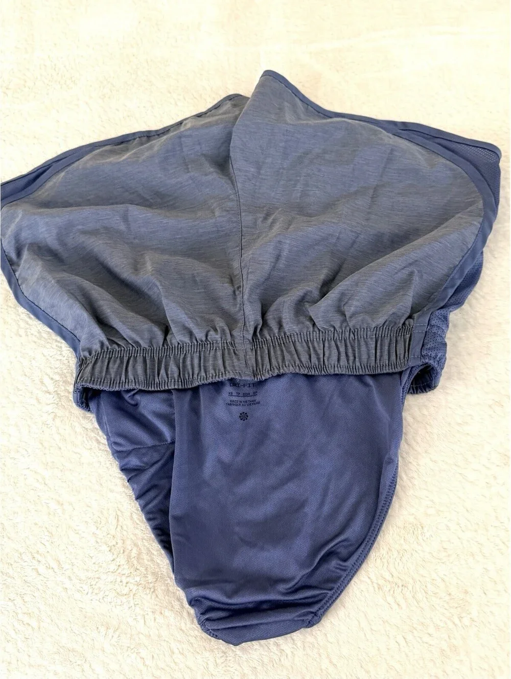 Nike Dri-FIT Women’s Blue Running Athletic Shorts XS Lined Drawstring
